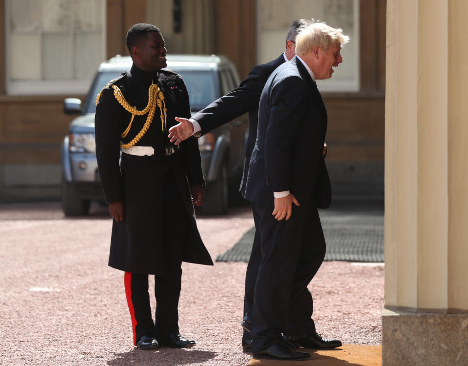 Newly elected leader of the Conservative party Boris Johnson arrives at Buckingham Palace in London, for an audience with Queen Elizabeth II where he will be invited to become Prime Minister and form a new government.