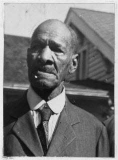 A photo of John Fields, who was born into slavery in Kentucky and escaped to the North at 16. He was the first member of the Second Baptist Church to be baptized.
