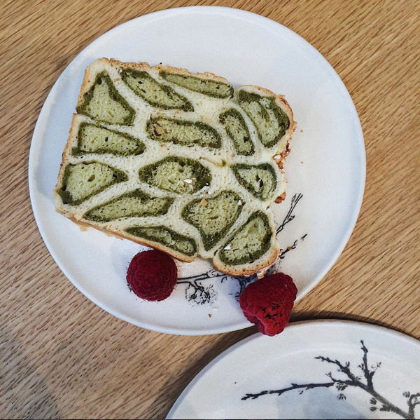 gâteau marbré léopard au thé matcha