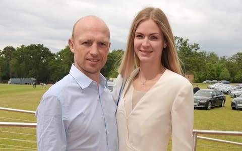 Matt Dawson (L) and wife, Carolin Hauskeller - Credit: David M. Benett/Getty Images Europe