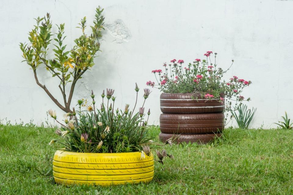 garden edging ideas recycled tires