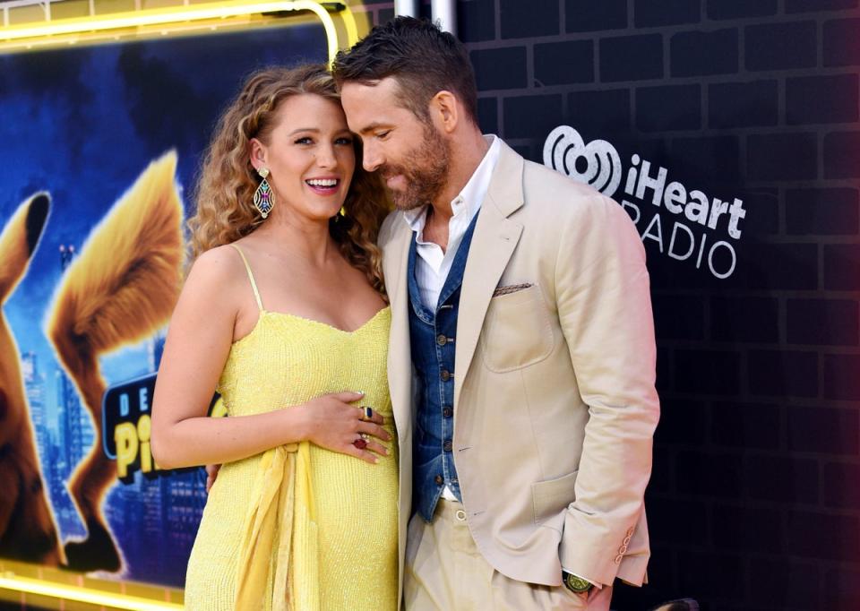 Lively, pictured with husband Ryan Reynolds, is expected to give birth to their fourth child in February or March 2023 (Evan Agostini/Invision/AP)