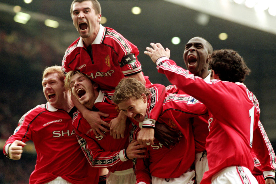 <p>Trailing to fierce rivals Liverpool in the FA Cup, the treble looked over for United until Solskjaer, who arrived with nine minutes remaining, scored a dramatic winner after Dwight Yorke’s 88th-minute equaliser. (Press Association) </p>
