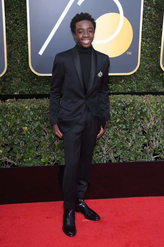 <p>The<em> Stranger Things</em> actor attends the 75th Annual Golden Globe Awards at the Beverly Hilton Hotel in Beverly Hills, Calif., on Jan. 7, 2018. (Photo: Venturelli/WireImage) </p>