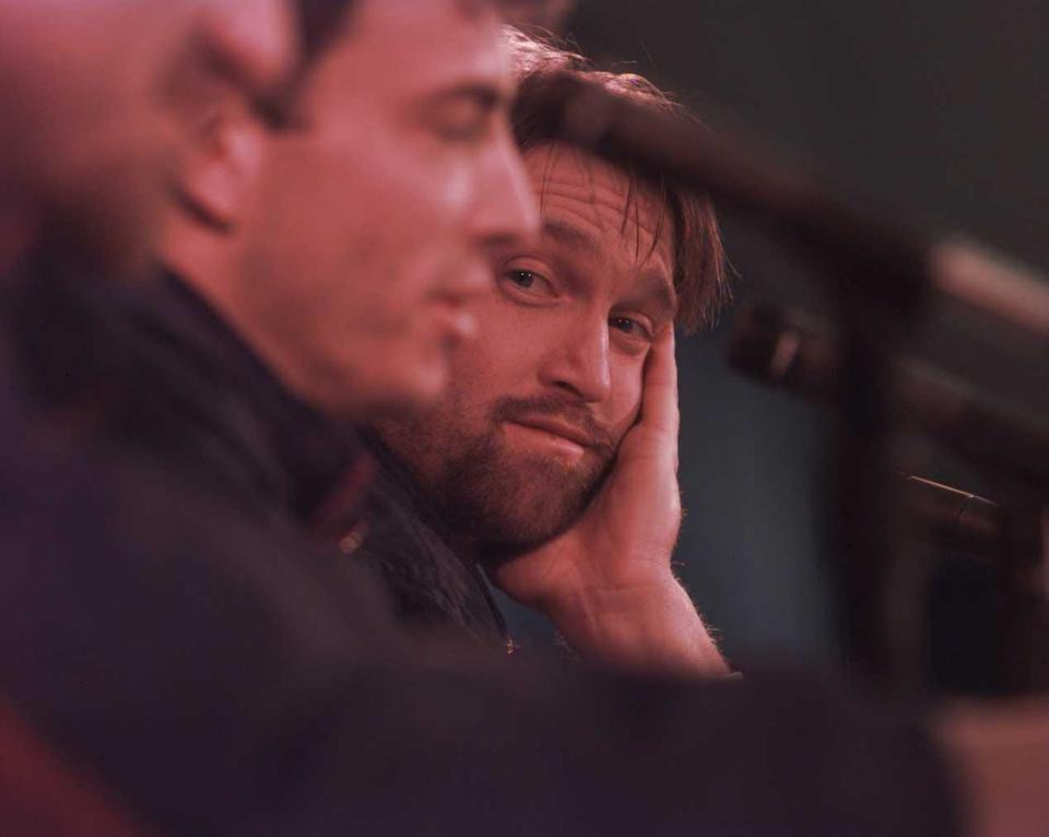 Colorado Avalanche goalie Patrick Roy before practice at McNichols Sports Arena in Denver, May 14, 1997, before the start of the Western Conference finals vs. the Detroit Red Wings.