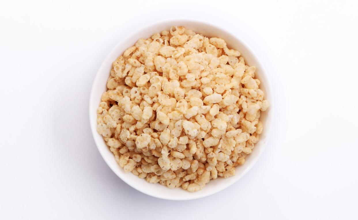 Start your morning with a giant bowl of crispy rice cereal.