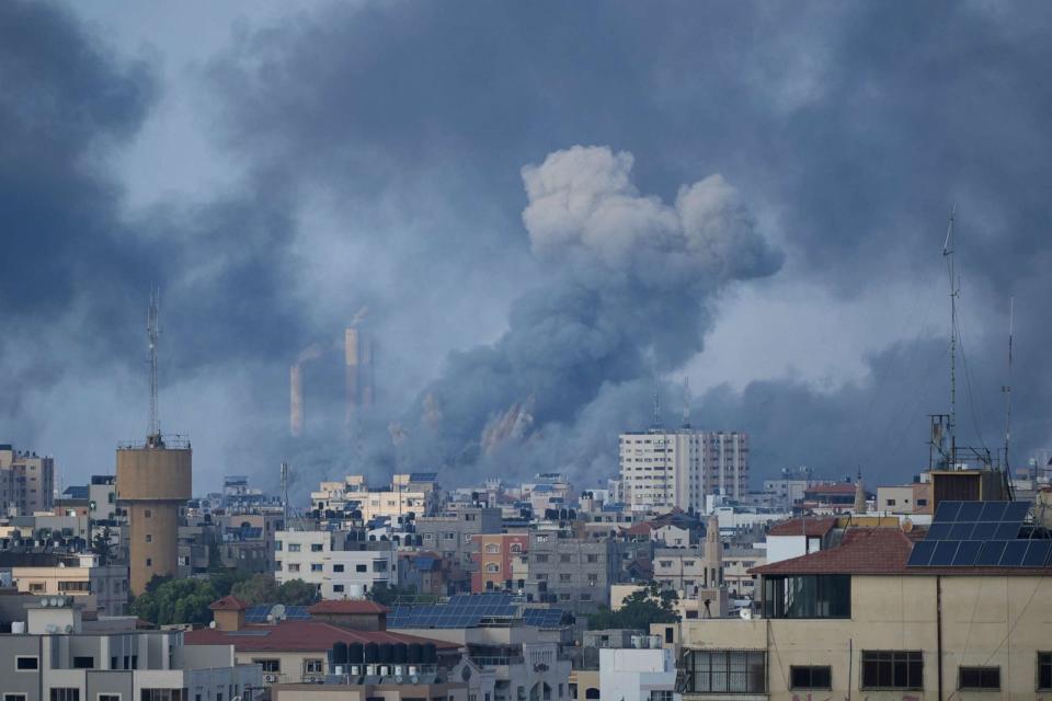 PHOTO: Smoke rises following an Israeli airstrike in Gaza City, Oct. 11, 2023. (Hatem Moussa/AP)