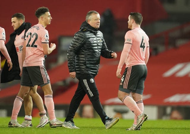 Then-Sheffield United manager Chris Wilder reacts after a game last season