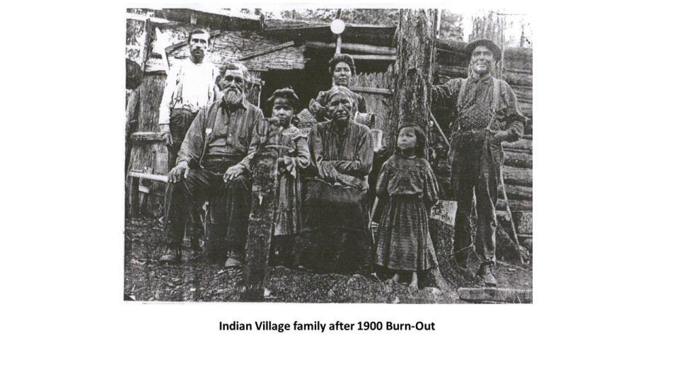 An Indian Village family is shown after the 1900 burnout.