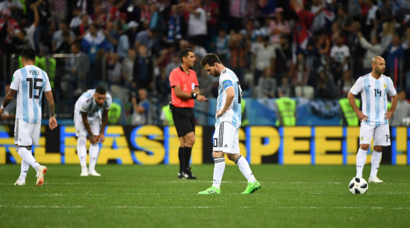 Argentina are trounced by Croatia on a madcap night in Nizhny Novgorod, after France knock out Peru and Australia hold Denmark to a draw