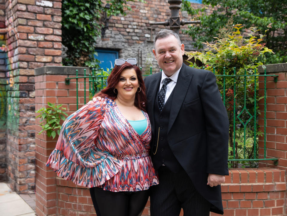 Jodie Prenger will play Glenda, the sister of undertaker George Shuttleworth, played by Tony Maudsley, on Corrie (ITV/PA)