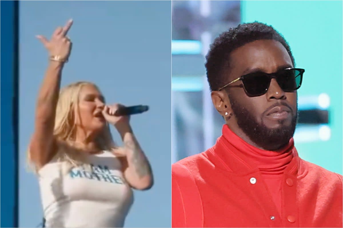 Kesha at Coachella and Sean ‘Diddy’ Combs (Coachella/YouTube; Getty Images)