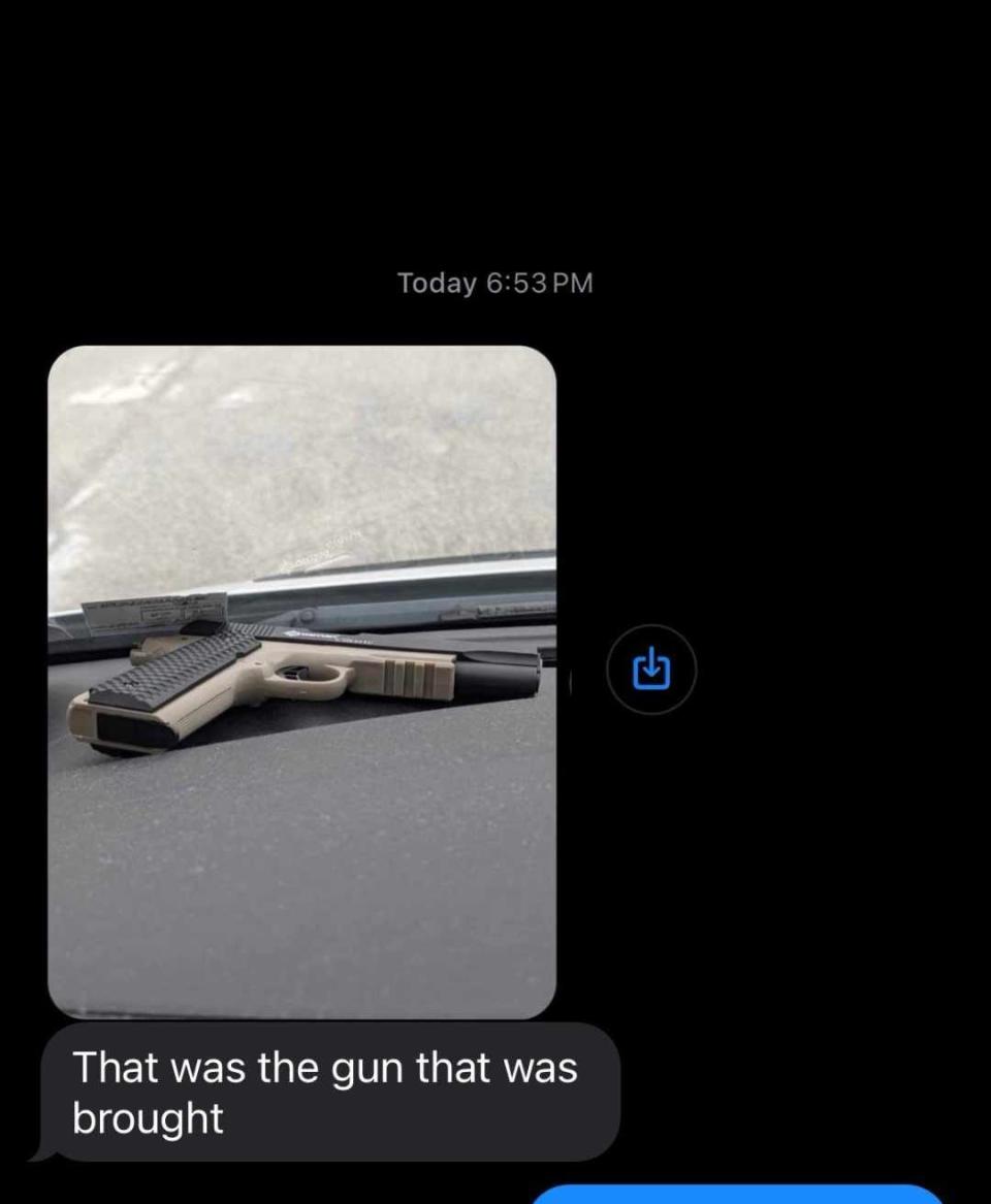 This Airsoft gun was confiscated after a student from York Academy Regional Charter School brought it onto a school van. A fellow student took the photo before Springettsbury Township police confiscated the toy gun.