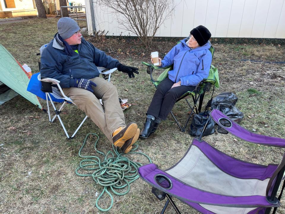 Brian Edwards (left) and his mother, Abbie Edwards (right) on Dec. 22 around 11:00 a.m.