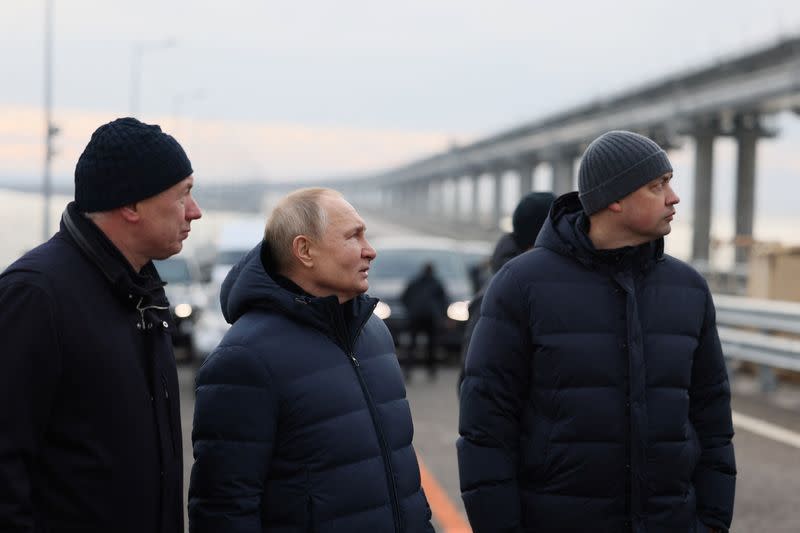 Russia's President Putin visits Crimea bridge