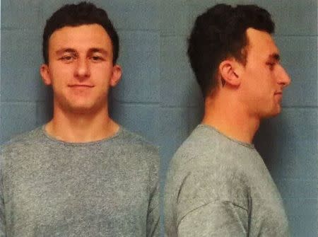 Former Cleveland Browns quarterback Johnny Manziel is shown in this combination police booking photos in Dallas County, Texas, United States on May 4, 2016. Courtesy Highland Park Texas Department of Public Safety/Handout via REUTERS