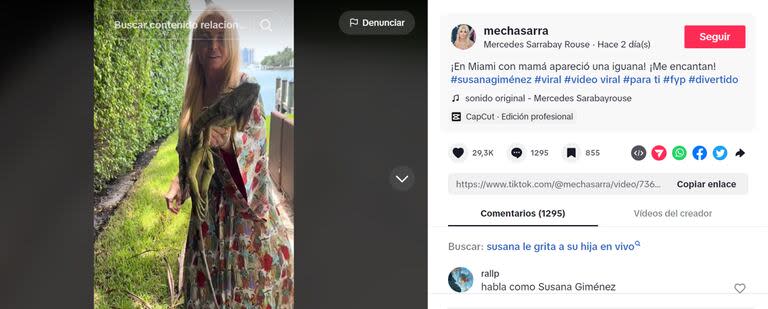 El posteo de Mercedes, la hija de Susana. (Captura TikTok/mechasarra)