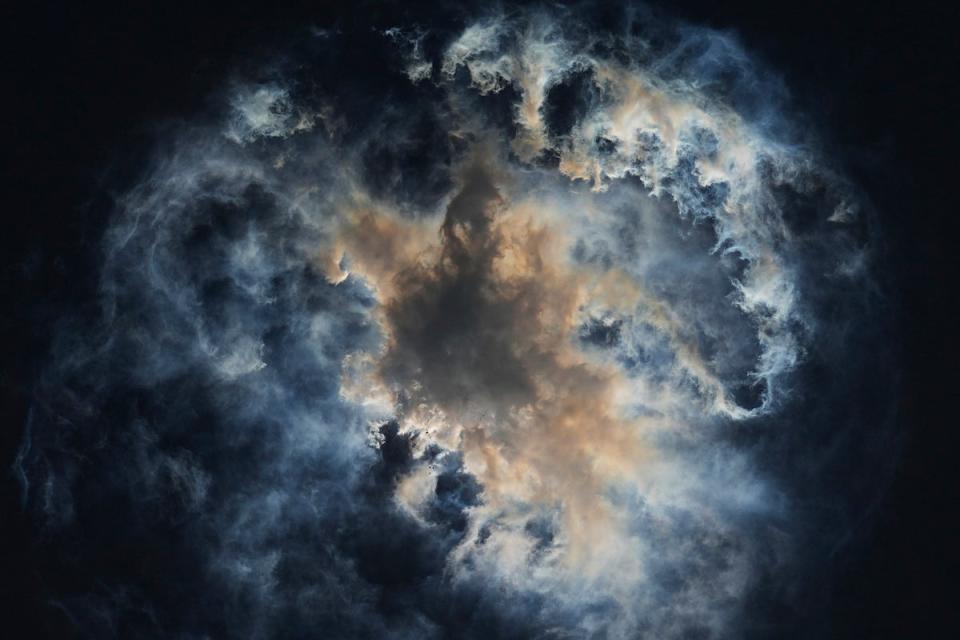 A plume forms as SpaceX’s Starship separates from it’s booster during the test flight (AP)