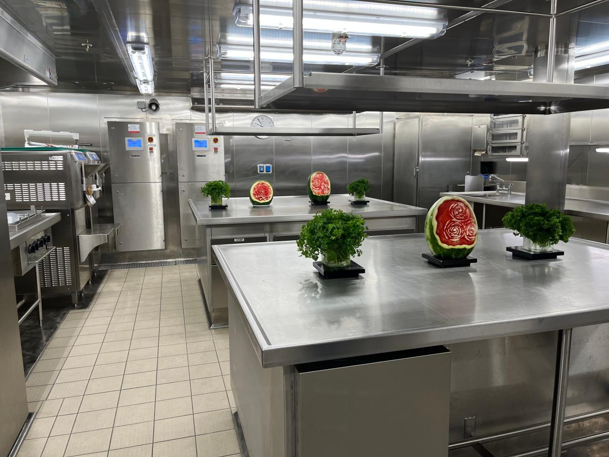 The main galley on Carnival Jubilee.