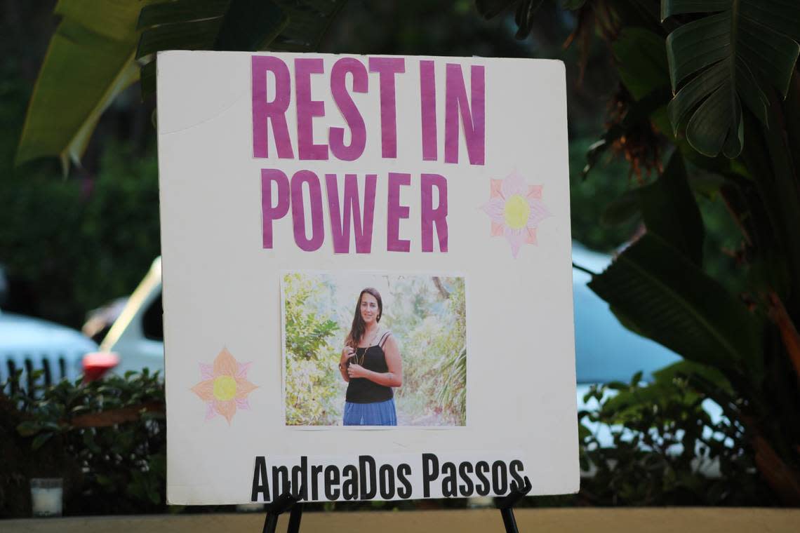 The Miami Beach community gathered at one of the city’s only LGBTQ+ community centers to honor slain trans woman Andrea Doria Dos Passos.