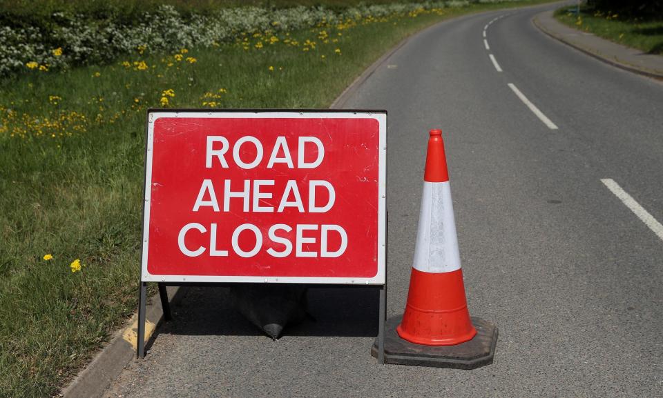 Road Closed signs. Tuesday May 12th 2020 (Photo: David Davies)