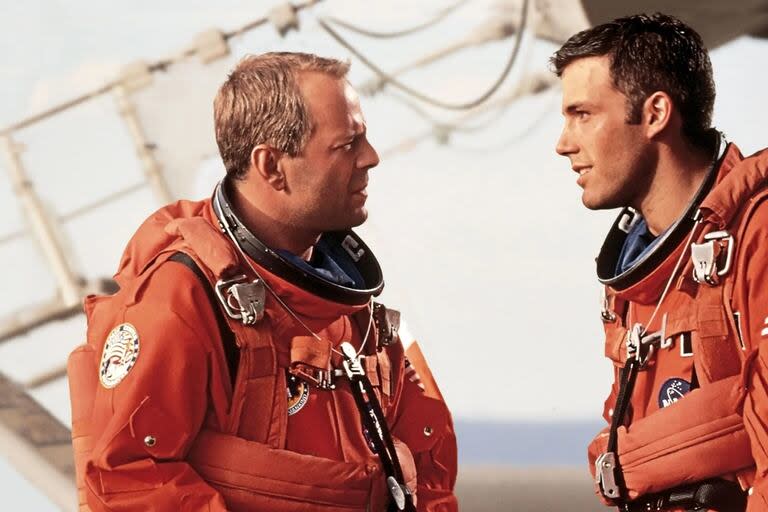 Bruce Willis y Ben Affleck en Armageddon