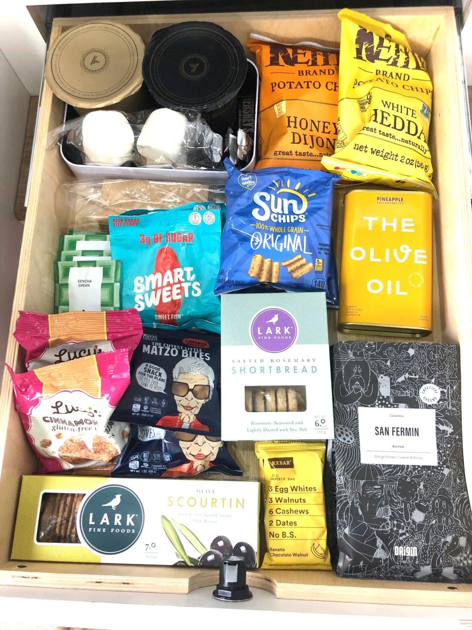 Snack drawer in the Camp Hox van