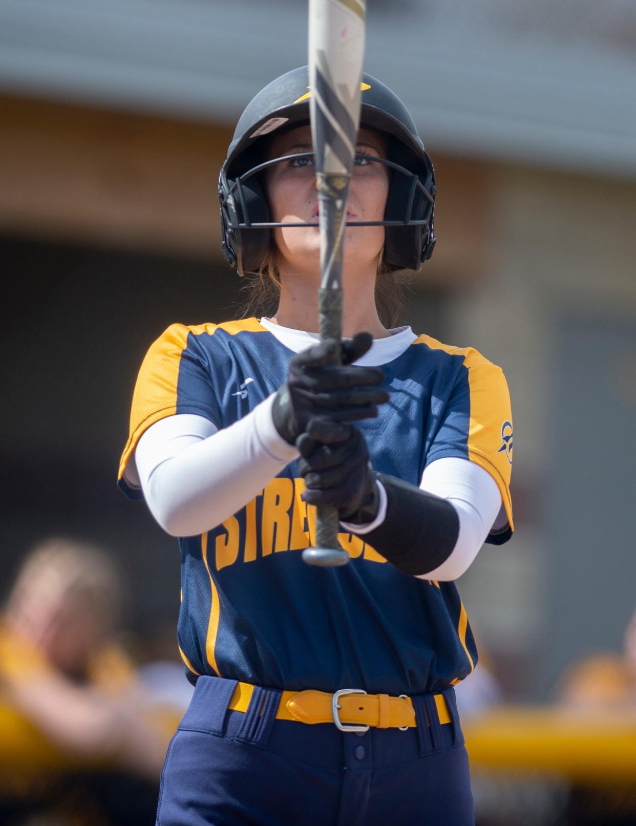 Streetsboro's Raelyn States prepares to step into the batter's box.