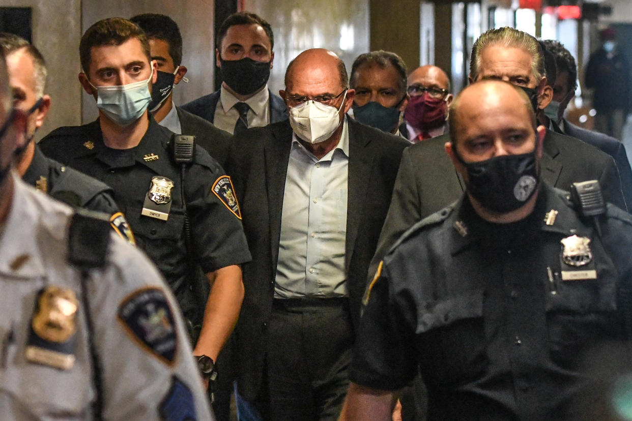 Allen Weisselberg walks towards a courtroom at criminal court in New York, U.S., on Thursday, July 1, 2021. (Stephanie Keith/Bloomberg via Getty Images)