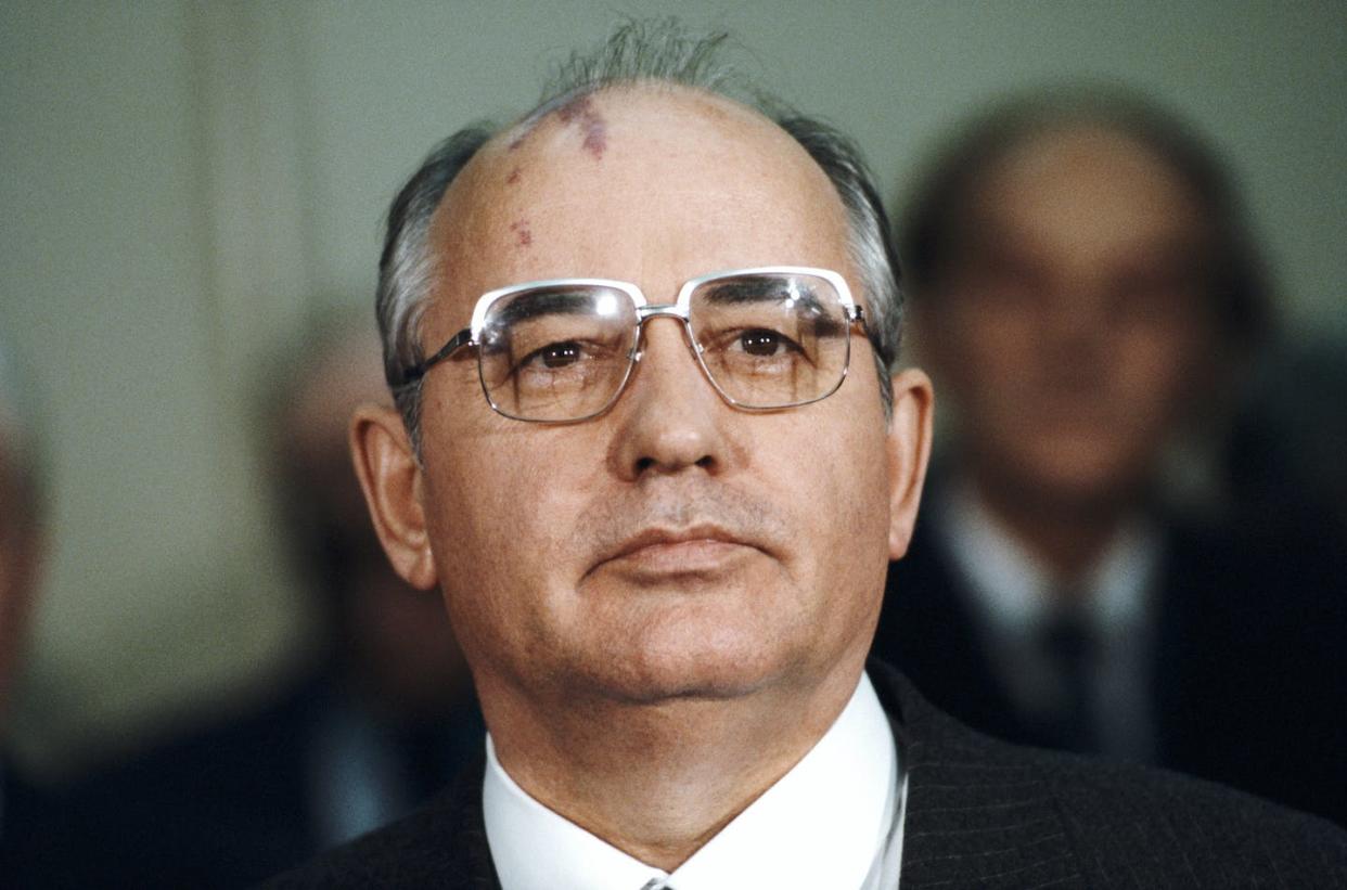 Liberator, failed reformer or architect of Soviet demise? <a href="https://www.gettyimages.com/detail/news-photo/mikhail-gorbachev-russian-politburo-member-and-second-in-news-photo/1089036532?adppopup=true" rel="nofollow noopener" target="_blank" data-ylk="slk:Bryn Colton/Getty Images;elm:context_link;itc:0;sec:content-canvas" class="link ">Bryn Colton/Getty Images</a>