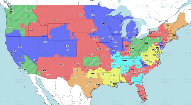 NFL Week 6 TV coverage maps