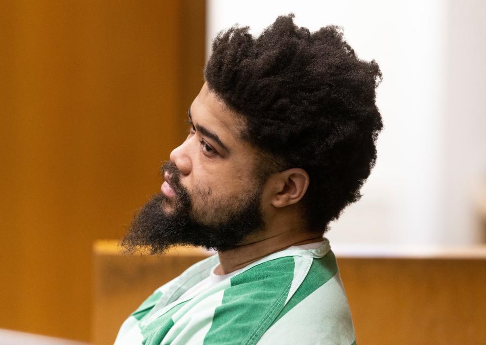 Dion Marsh, a Manchester man facing multiple charges including attempted murder and terrorism in a 2022 crime spree targeting Hasidic Jews in Lakewood, pleads guilty before Superior Court Judge Guy P. Ryan.   
Toms River, NJ
Wednesday, January 24, 2024