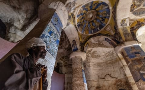 Inside one of the region's rock-hewn churches - Credit: RENATO GRANIERI