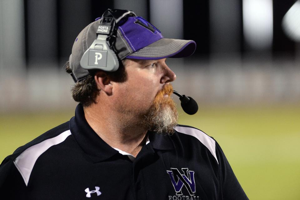 North Webster head coach John Ware looks on from the sideline during his game against Evangel October 17, 2014.