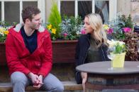 <p>He declares his love for Belle and promises to leave Andrea for her.</p>