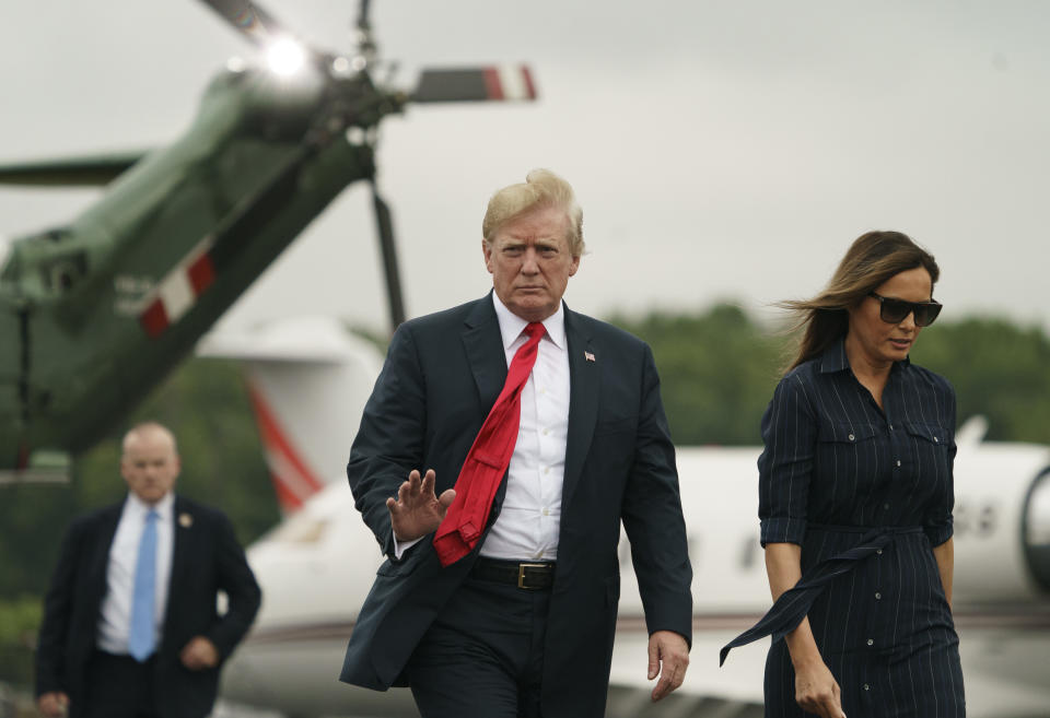 Melania Trump released a statement Saturday acknowledging the community efforts of LeBron James after Donald Trump lashed out at the NBA star. (AP)