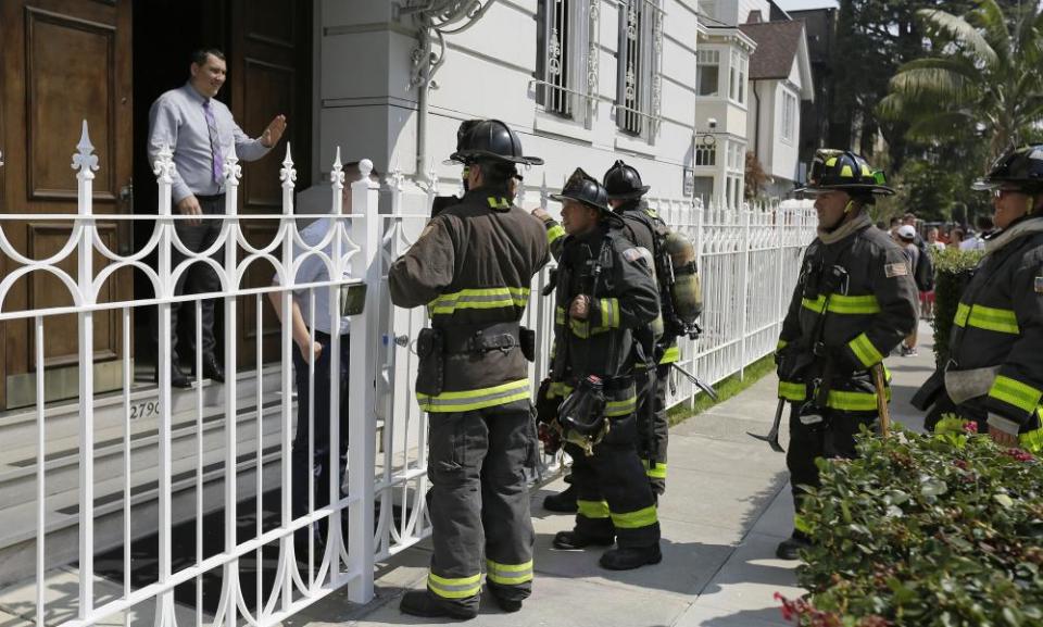 An official at the Russian consulate in San Francisco tells firemen there is no problem after smoke was seen coming from the rooftop. Russia’s trade mission in Washington also had a fire.