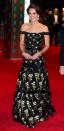 <p>For the 2017 BAFTA Awards, Duchess Kate glittered in an Alexander McQueen gown and statement diamond earrings.</p>