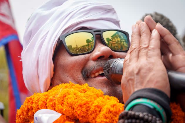 Magar was greeted like a hero Tuesday at the airport in Kathmandu, Nepal.