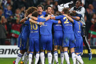 <p>Chelsea were ecstatic after the full-time whistle.</p>