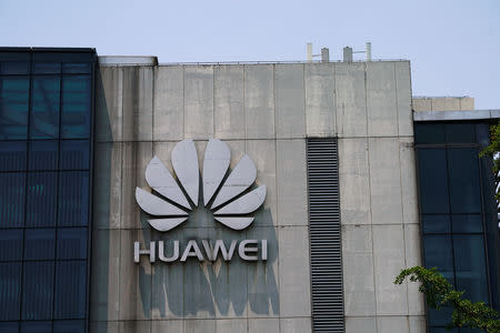 A Huawei company logo is seen at Huawei's Shanghai Research Center in Shanghai, China May 22, 2019. REUTERS/Aly Song