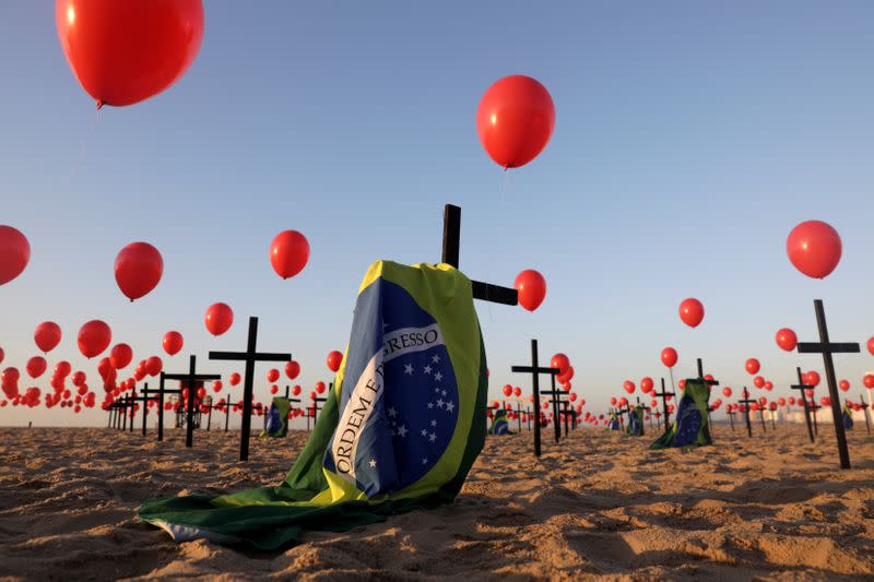 Tribute to the victims of the coronavirus disease (COVID-19) in Brazil, in Rio de Janeiro