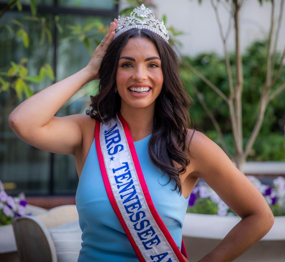 Sweden Perkins, Mrs. Tennessee America, is photographed at the Harpeth Hotel Thursday, Jun 16, 2022; Franklin, TN, USA;  Mandatory Credit: Alan Poizner-The Tennessean