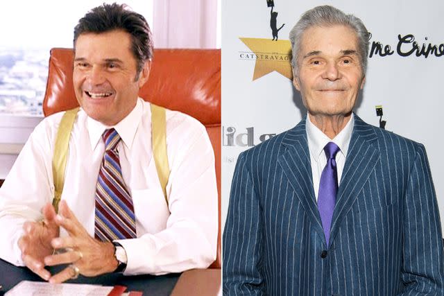 <p>CBS via Getty; Emma McIntyre/Getty</p> Fred Willard in 2004's Anchorman and in 2018