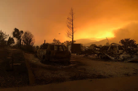 A blackened landscape is shown from wildfire damage near Keswick, California. REUTERS/Alexandria Sage