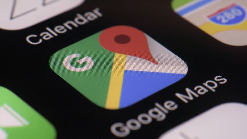 This Wednesday, March 22, 2017, photo shows the Google Maps app on a smartphone.