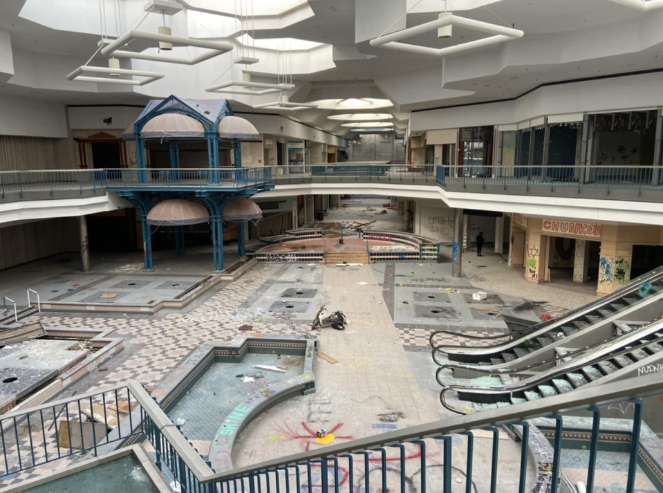 an abandoned mall