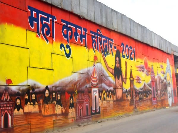 Haridwar authority has painted walls at places of tourist interest from Hindu mythology during Maha Kumbh Mela (Photo/ ANI)