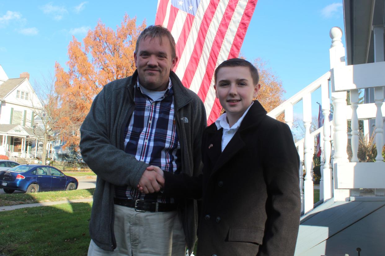 Kollin Frasure, 13, right, of Fremont served as Fremont City Councilman Justin Smith's campaign manager in the 2021 general election. Frasure is an eighth-grade student at Fremont Middle School.