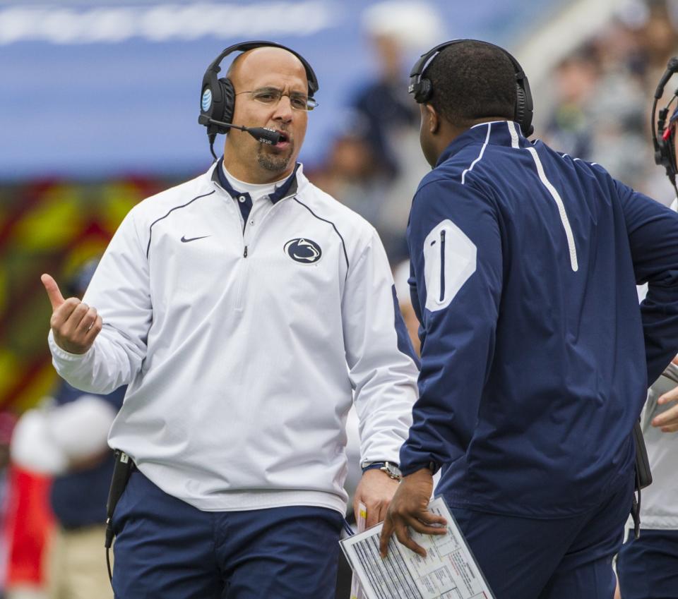 James Franklin has a 16-14 record at Penn State. (AP Photo/Mark Wallheiser)